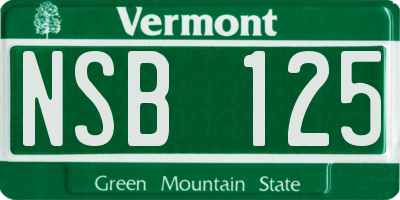 VT license plate NSB125