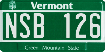 VT license plate NSB126