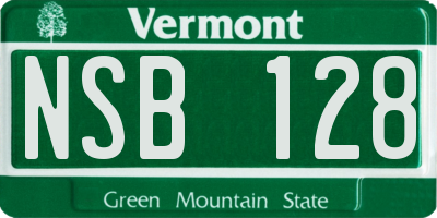 VT license plate NSB128