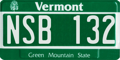 VT license plate NSB132
