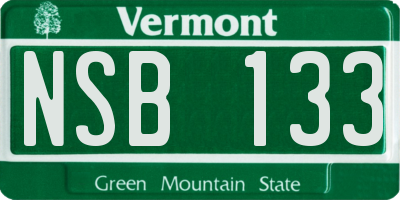 VT license plate NSB133