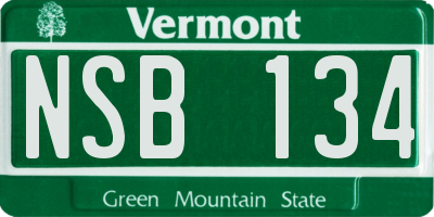 VT license plate NSB134