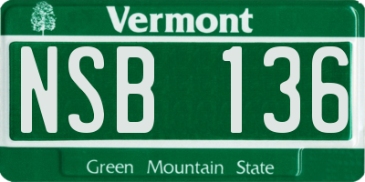 VT license plate NSB136