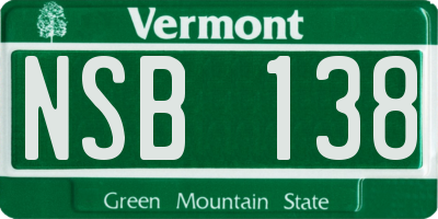 VT license plate NSB138