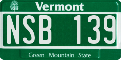 VT license plate NSB139