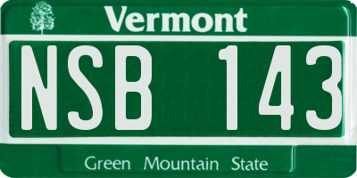 VT license plate NSB143