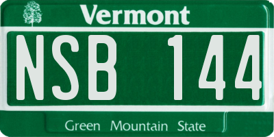 VT license plate NSB144