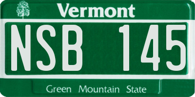 VT license plate NSB145