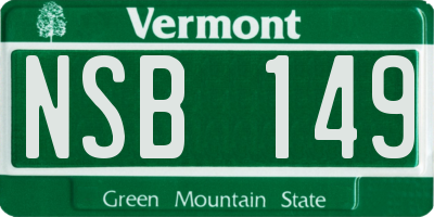 VT license plate NSB149