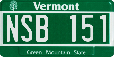 VT license plate NSB151