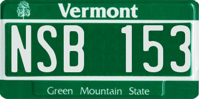 VT license plate NSB153