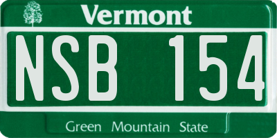 VT license plate NSB154