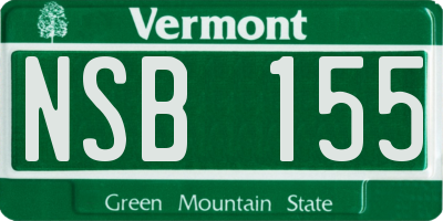 VT license plate NSB155