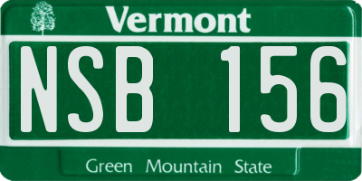 VT license plate NSB156