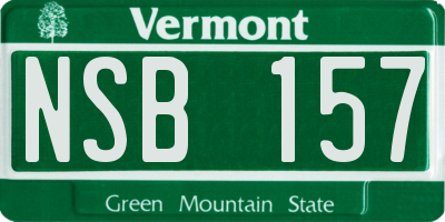 VT license plate NSB157