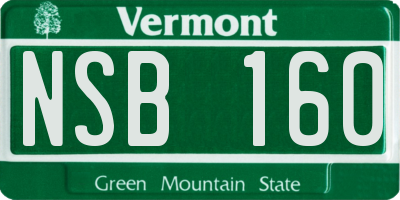 VT license plate NSB160