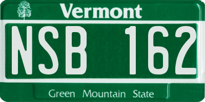 VT license plate NSB162