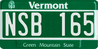 VT license plate NSB165