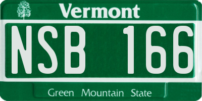 VT license plate NSB166