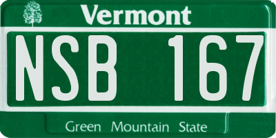 VT license plate NSB167