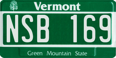 VT license plate NSB169