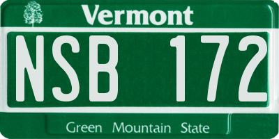 VT license plate NSB172