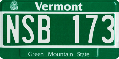 VT license plate NSB173