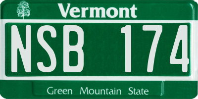 VT license plate NSB174