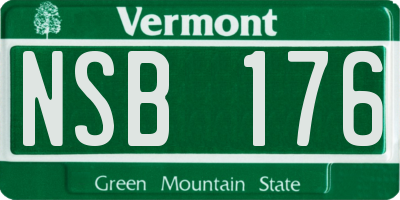 VT license plate NSB176