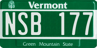 VT license plate NSB177