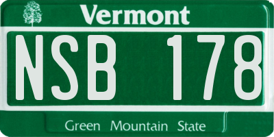 VT license plate NSB178