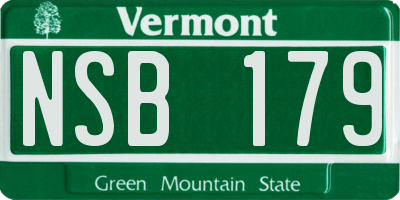 VT license plate NSB179
