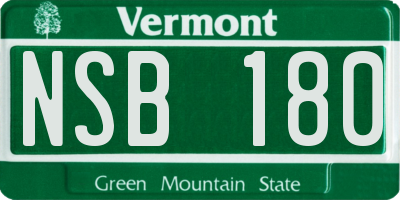 VT license plate NSB180