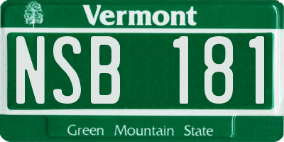 VT license plate NSB181