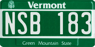 VT license plate NSB183