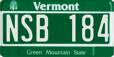 VT license plate NSB184