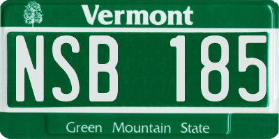 VT license plate NSB185