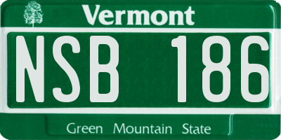 VT license plate NSB186