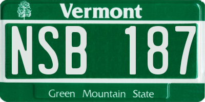 VT license plate NSB187