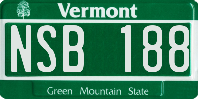 VT license plate NSB188