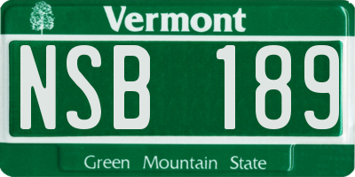 VT license plate NSB189
