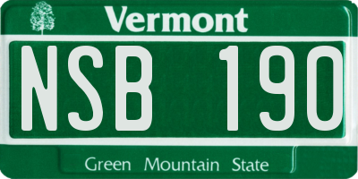 VT license plate NSB190