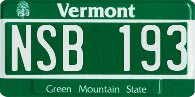 VT license plate NSB193