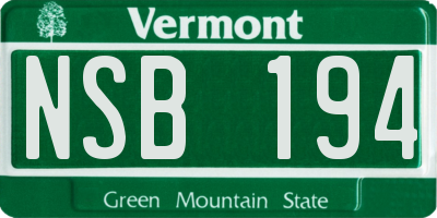 VT license plate NSB194