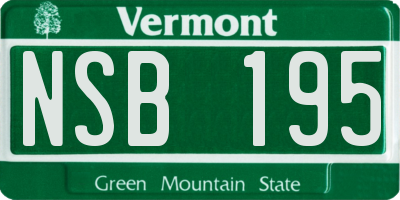 VT license plate NSB195