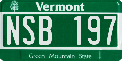 VT license plate NSB197