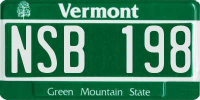 VT license plate NSB198