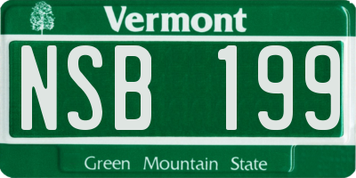 VT license plate NSB199