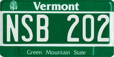 VT license plate NSB202