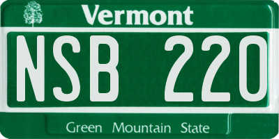VT license plate NSB220